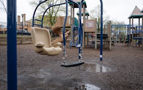 Weather forced recess inside on Thursday at Ella Baker Global Studies & Humanities Magnet School in Minneapolis, where students want the playground to