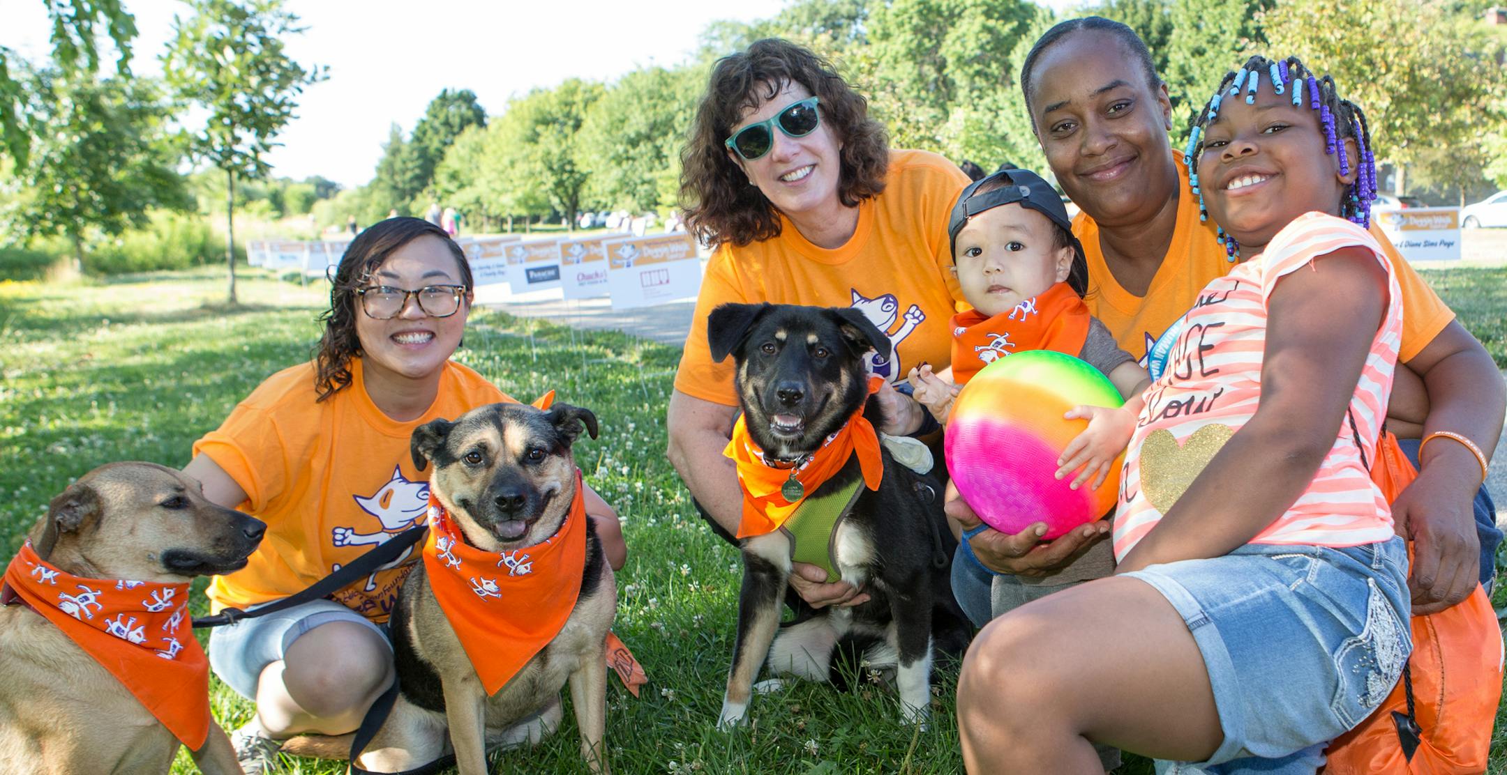 M.K. Nguyen (with Rowley and Tater Tot), Karen Woodward (Lhona), Stokely Phan-Quang, Ebony Young and Kenida Jordan.