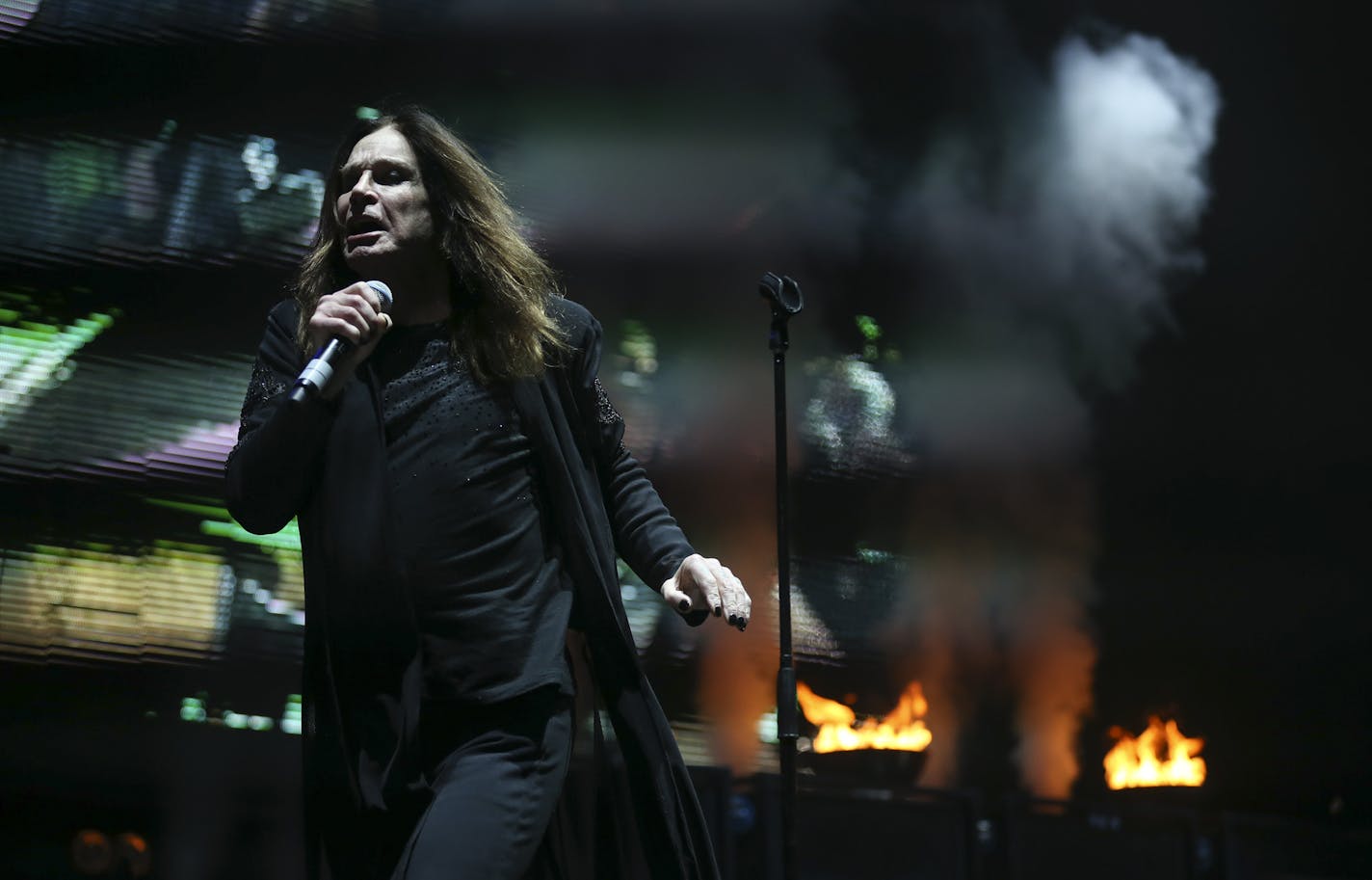 Ozzy Osbourne of Black Sabbath Monday night. ] JEFF WHEELER &#xef; jeff.wheeler@startribune.com On their The End tour, three of the four founding members of Black Sabbath performed a show Monday night, January 25 2016 at Target Center in Minneapolis.