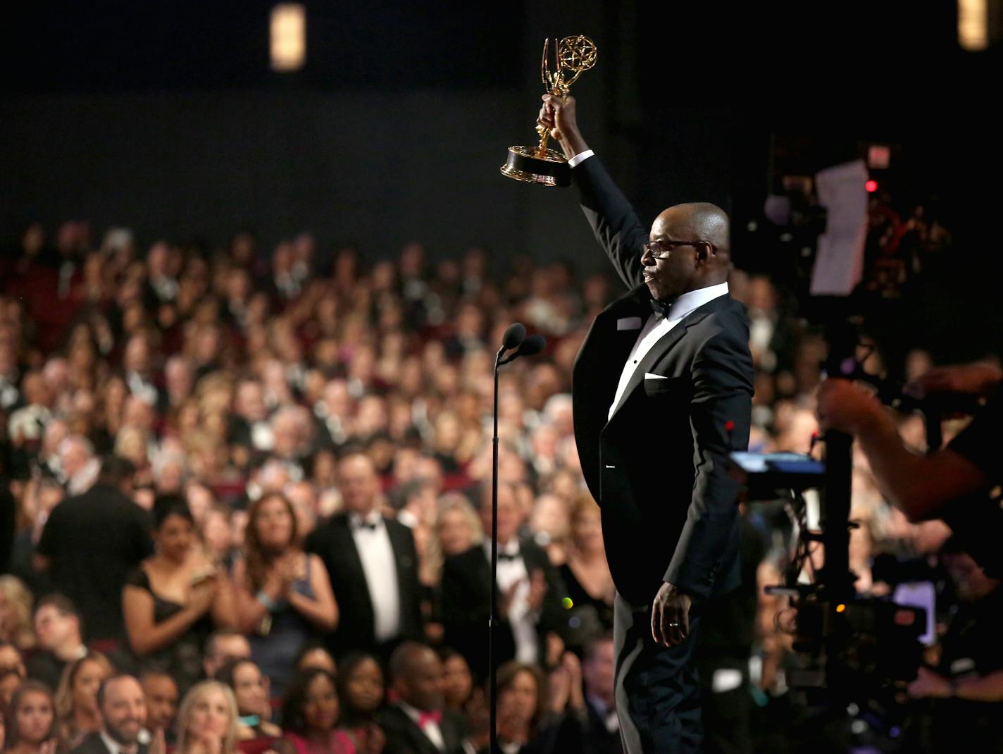 Courtney B. Vance accepts the award for outstanding lead actor in a limited series or a movie for &#x201c;The People v. O.J. Simpson: American Crime Story&#x201d; at the 68th Primetime Emmy Awards on Sunday, Sept. 18, 2016, at the Microsoft Theater in Los Angeles. (Photo by Matt Sayles/Invision for the Television Academy/AP Images)