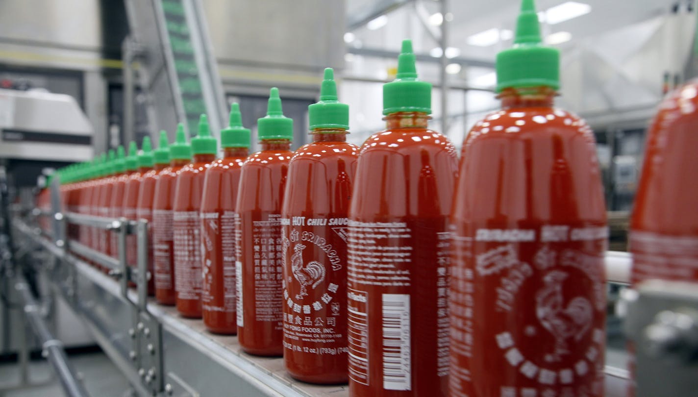 Sriracha chili sauce is produced at the Huy Fong Foods factory in Irwindale, Calif.