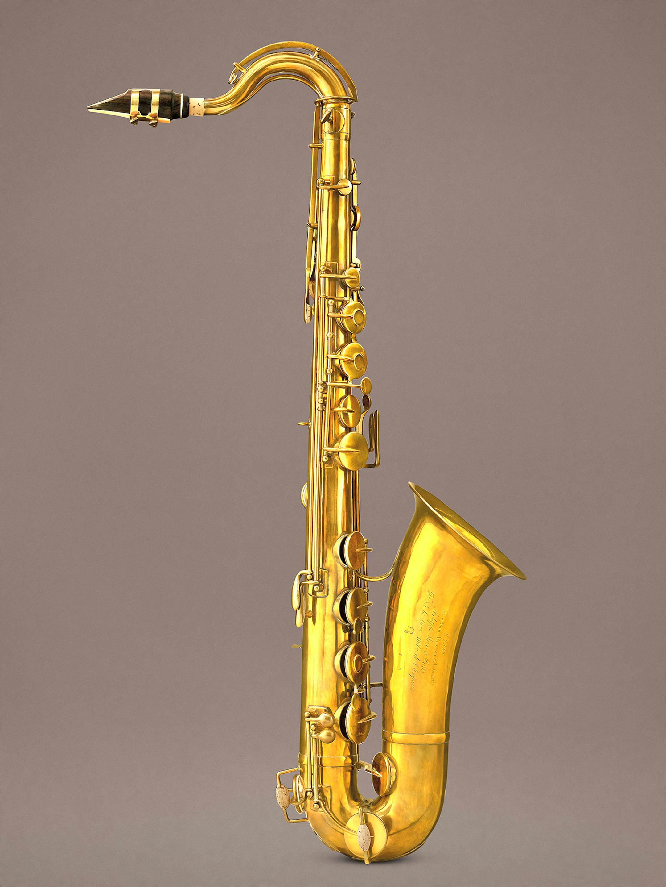A tenor sax by Adolphe Sax, inventor of the saxophone.