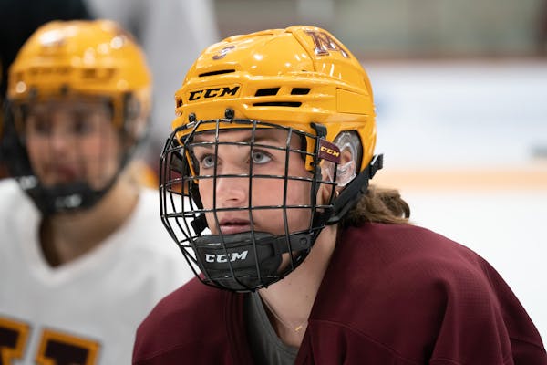 Gophers women’s forward Taylor Heise had a hat trick as Minnesota beat Merrimack 9-2 in the East/West Showcase.