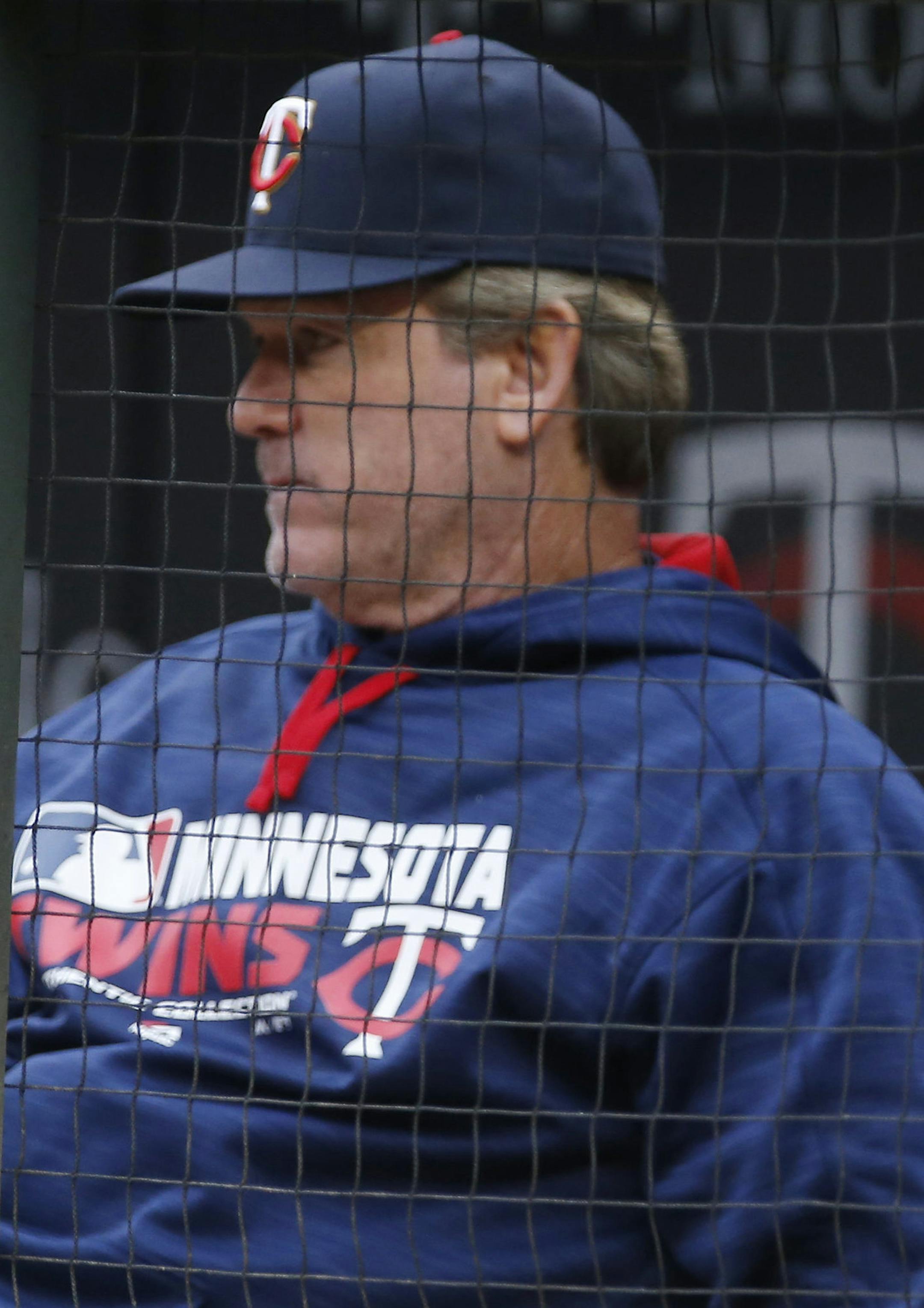 Minnesota Twins pitching coach Neil Allen remains a few moments in the dugout after the Twins lost 9-2 to the Baltimore Orioles in a baseball game Wednesday, May 11, 2016, in Minneapolis. The Twins record is 8-25. (AP Photo/Jim Mone) ORG XMIT: MIN2016052615513823