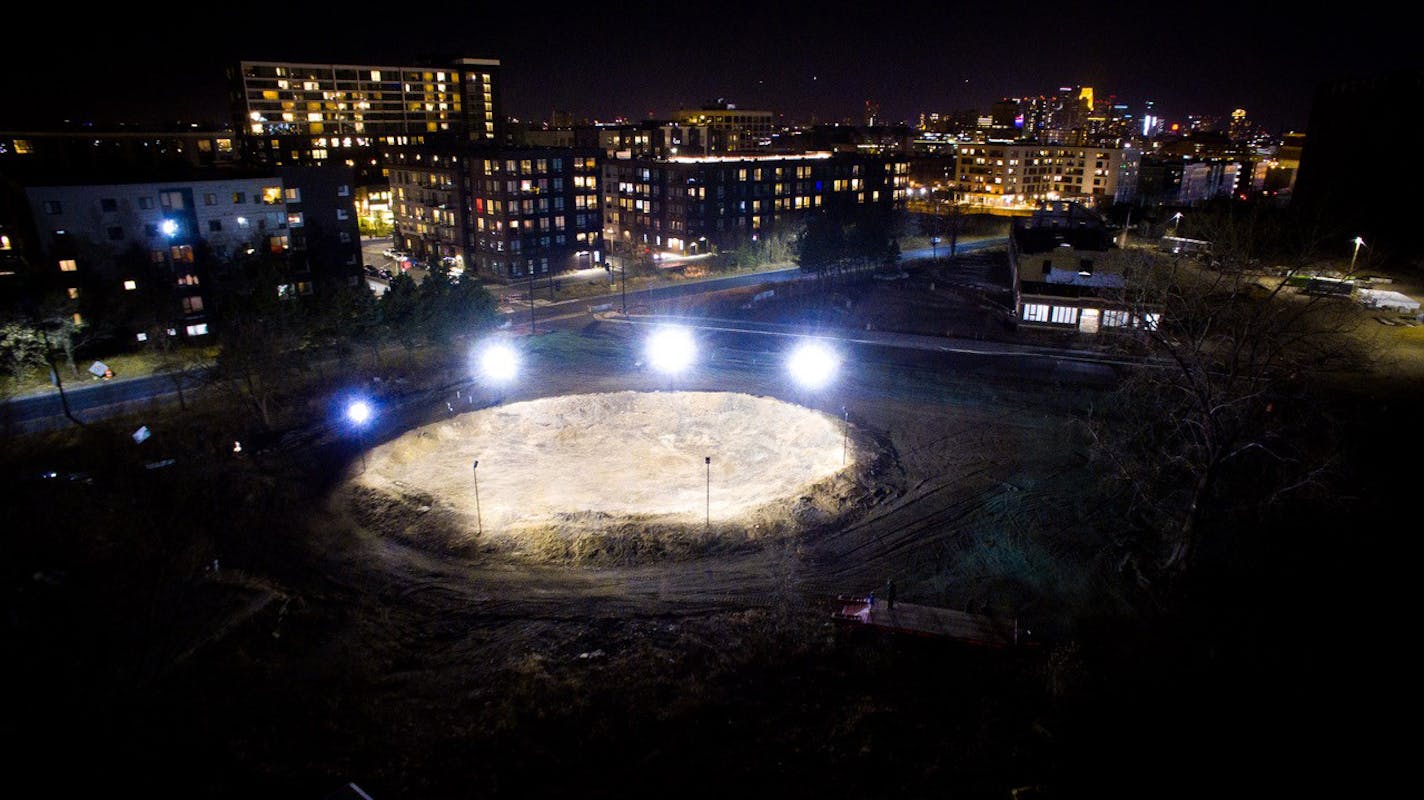 From the opening night of "Stadium" by Jasper Marsalis.