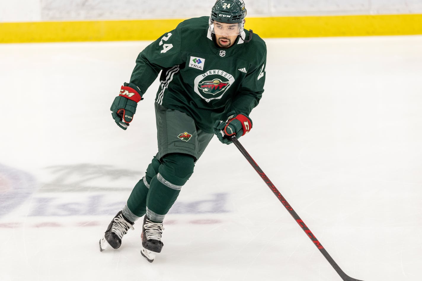 Matt Dumba of the Minnesota Wild during practice Thursday, September 22, 2022, in St. Paul, Minn. ] CARLOS GONZALEZ • carlos.gonzalez@startribune.com