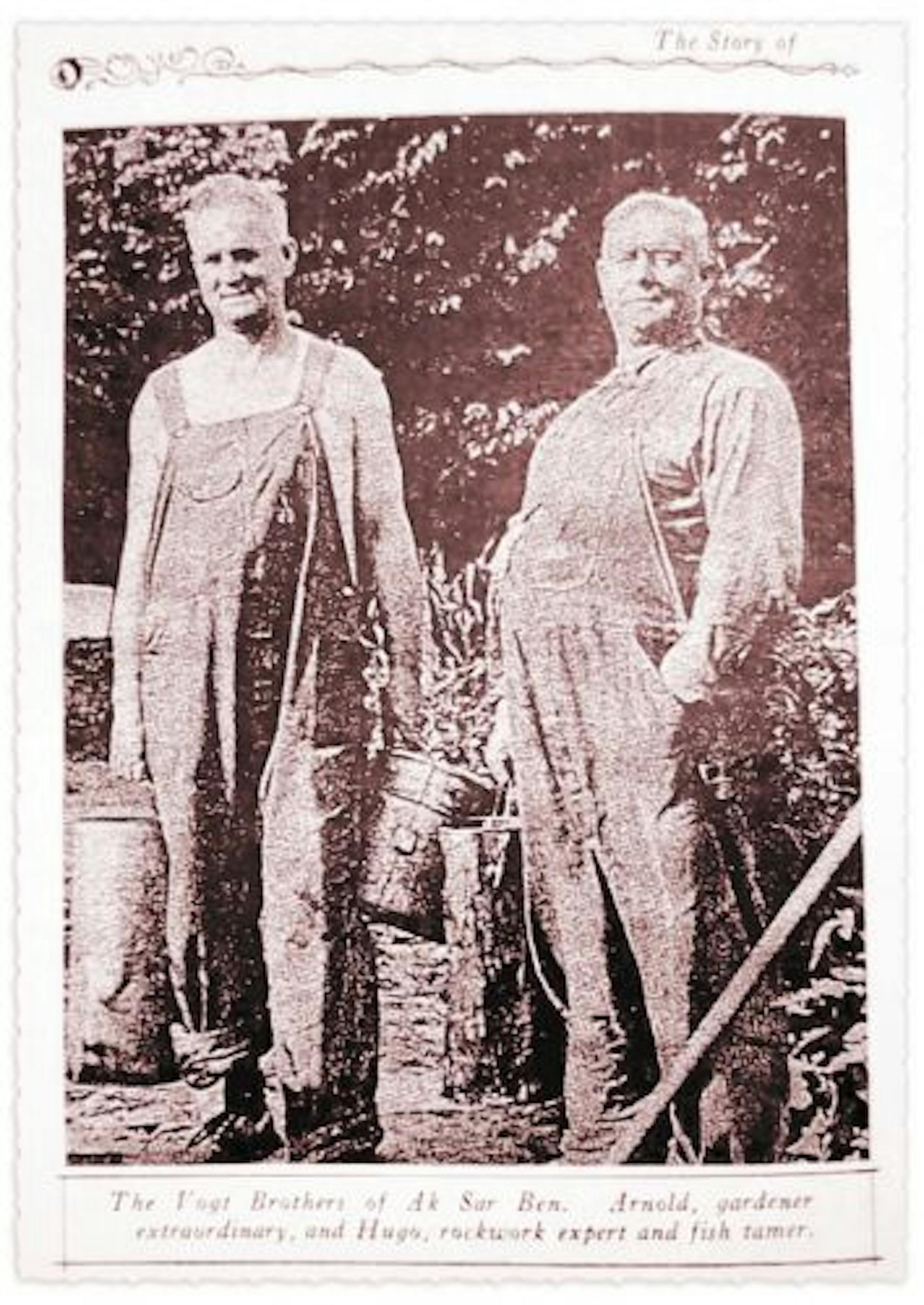 Brothers Arnold and Hugo Vogt pooled their talents to build the gardens.
