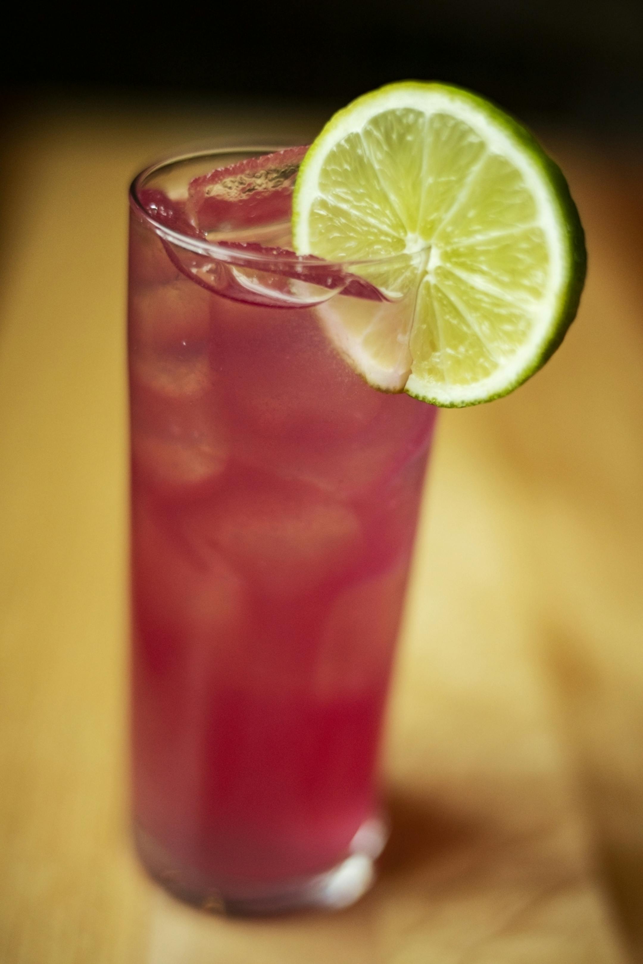 The Electric Bunny which has cachaca, prickly pear, lime.
