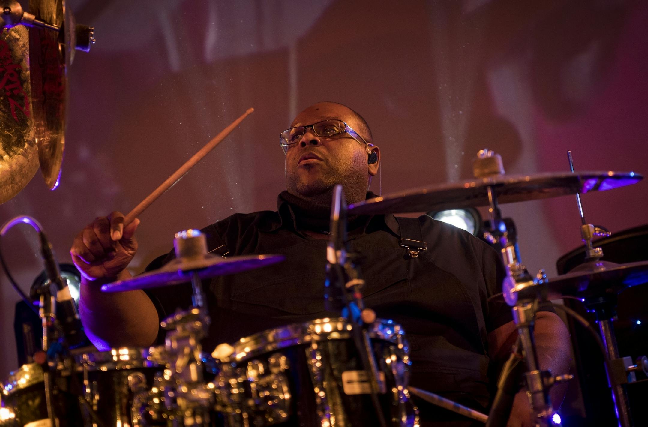 Drummer Michael Bland, with the New Power Generation, performed Friday night at Pepito's Parkway Theater