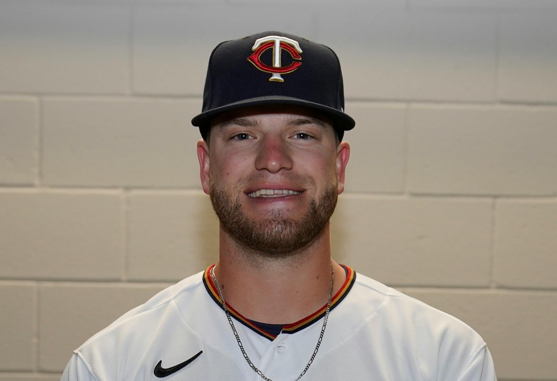 Minnesota Twins pitcher Caleb Hamilton (90) is photographed at Hammond Stadium the sight of the Twins spring training camp Tuesday March 15, 2022, in Fort Myers, Fla. (AP Photo/Steve Helber)