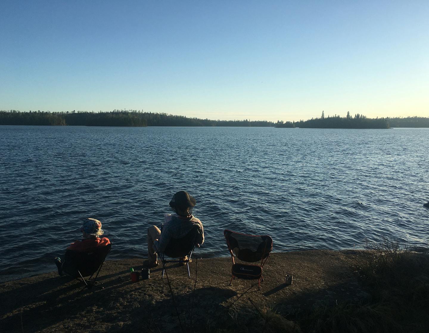 A campsite on Tuscarora Lake looks toward the island and campsite at the center of tragedy. The photo was taken by members of a group that came to the aid of the stranded paddlers after their canoe capsized and a member went missing.