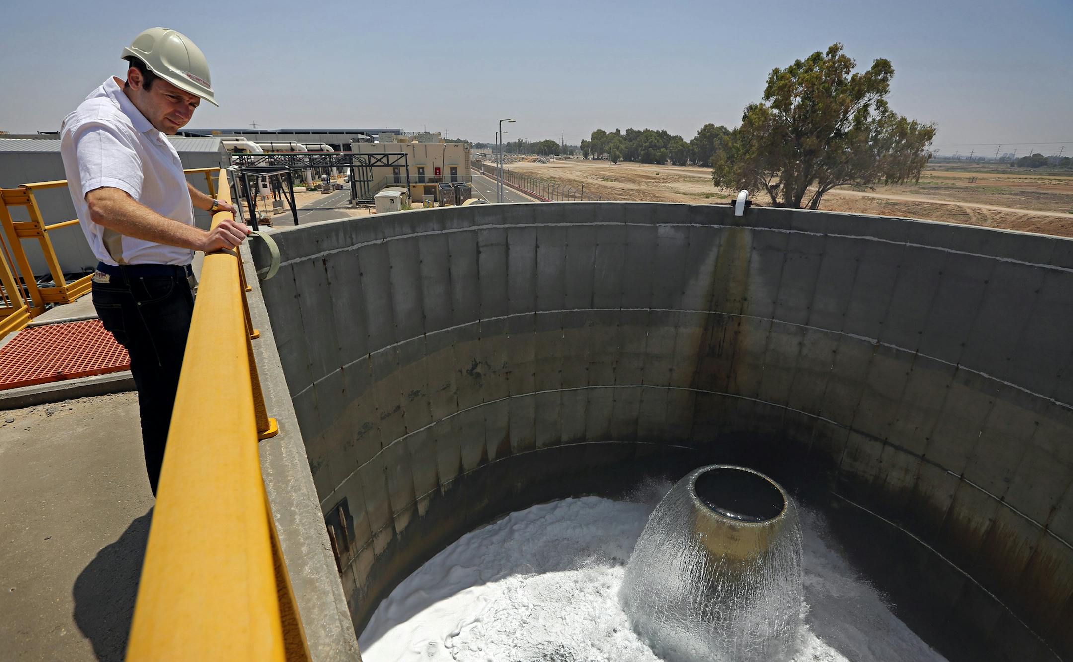 Intake water is drawn from the Mediterranean Sea Thursday, June 19, 2014 at the Sorek desalination plant in Palmachim, Israel. (Brian Cassella/Chicago Tribune/TNS)