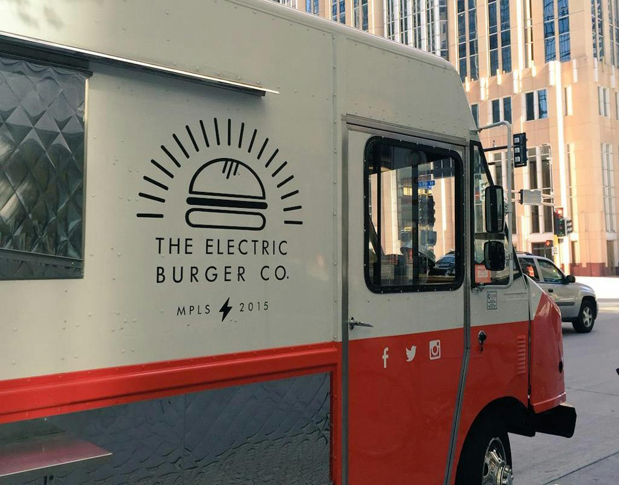 The Electric Burger Co. food truck can often be found in downtown Minneapolis.