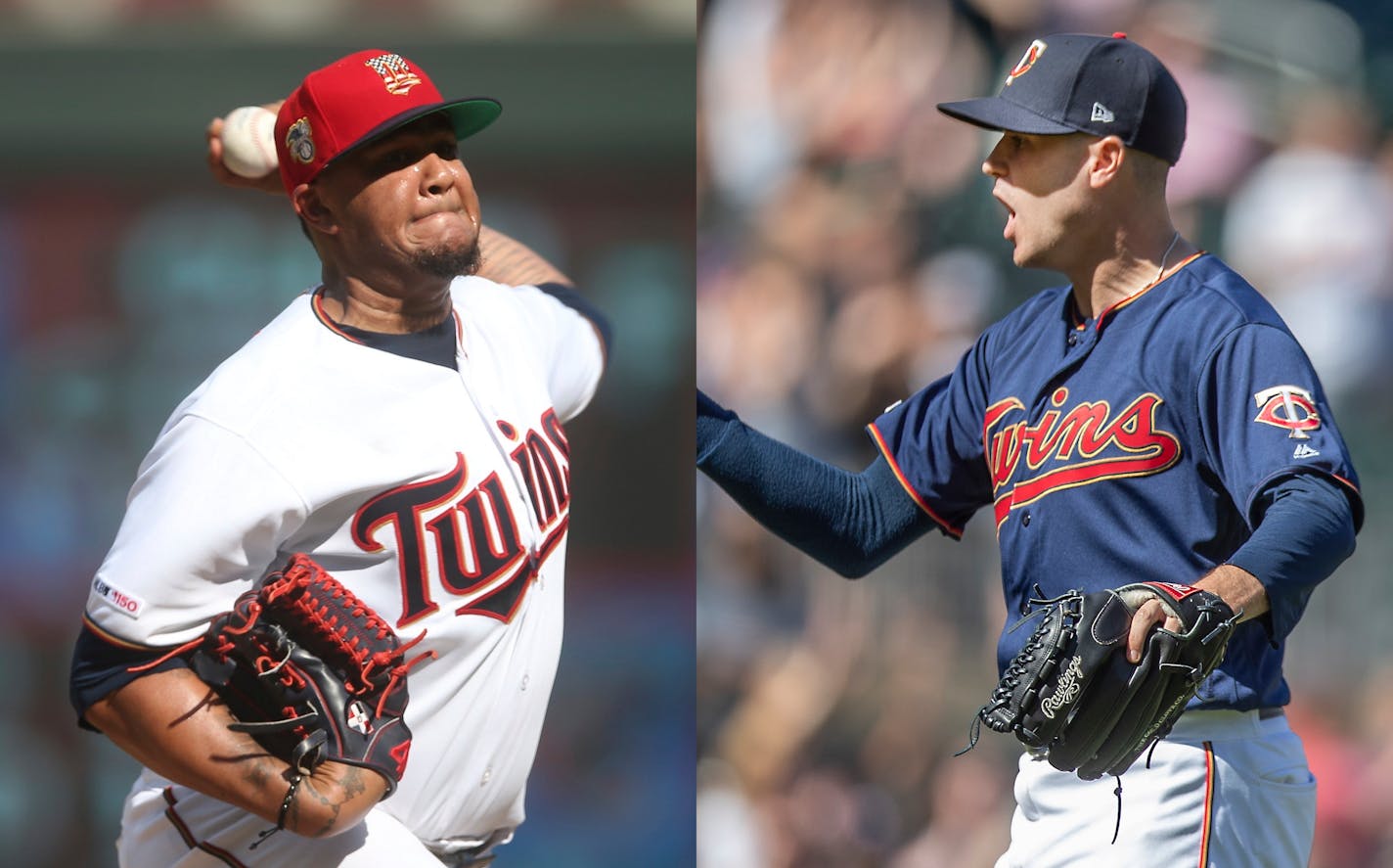 Former Twins pitchers Adalberto Mejia and Mike Morin.