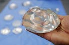 A silicone gel breast implant. More breast cancer survivors are forgoing implants.
