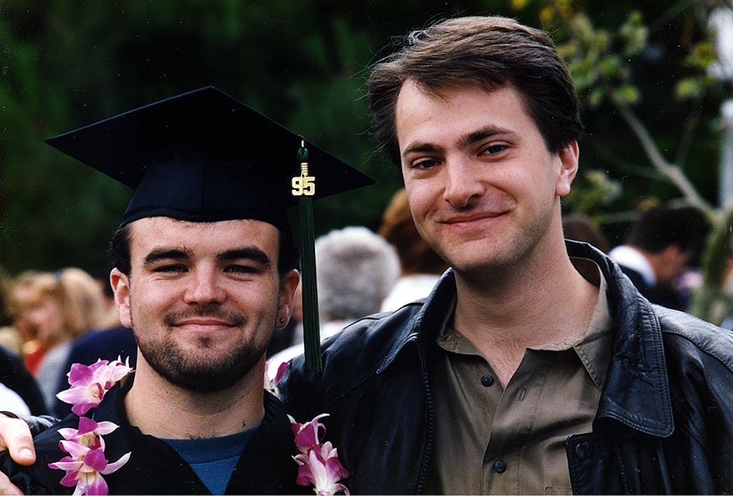 Dr. Andrew Bagby and filmmaker Kurt Kuenne at Bagby's graduation from UC Irvine in June 1995.