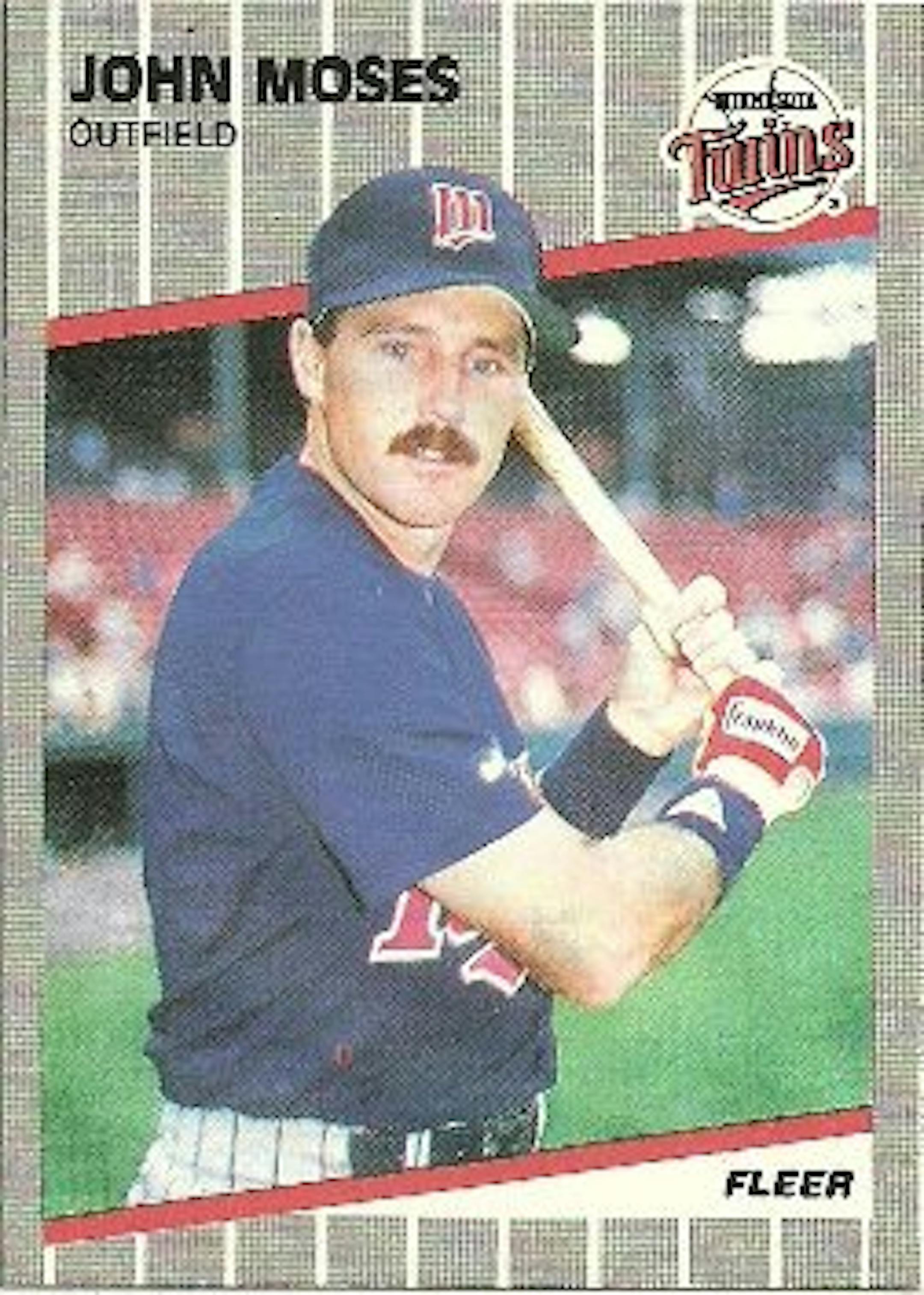 Johnny Moses, unlike Billy Ripken, has a bat knob approved for all ages in his 1989 Fleer card