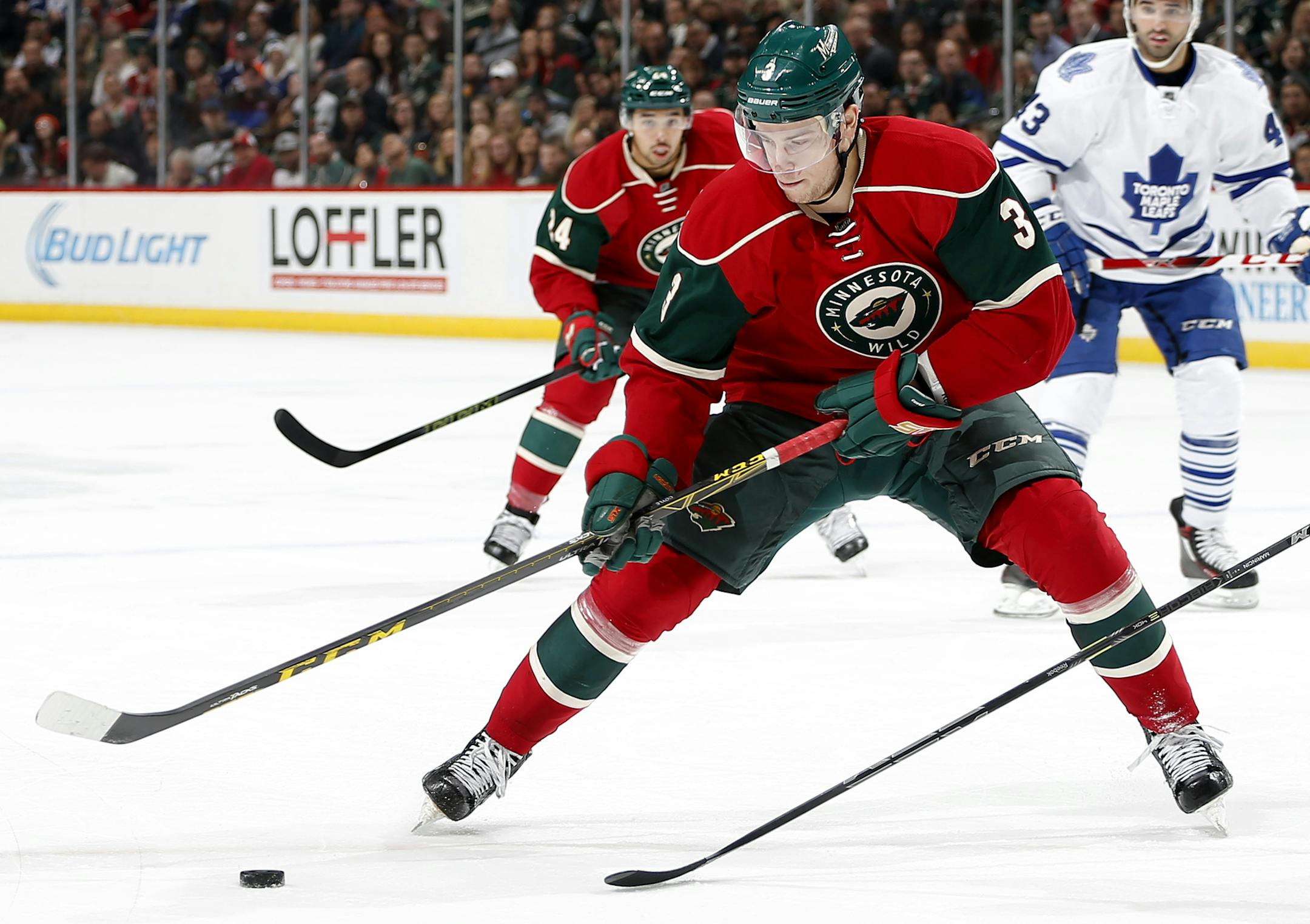 Minnesota Wild Charlie Coyle (3). ] CARLOS GONZALEZ &#xef; cgonzalez@startribune.com - December 3, 2015, St. Paul, MN, Xcel Energy Center, NHL, Minnesota Wild vs. Toronto Maple Leafs