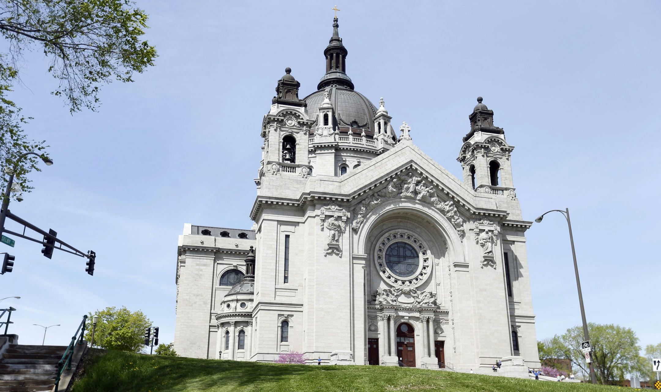 In this May 3, 2016 photo, the St. Paul Cathedral is pictured in St. Paul, Minn. It's been nearly three years since Minnesota opened a path for lawsuits by victims of long-ago childhood sexual abuse. The Archdiocese of St. Paul and Minneapolis filed for bankruptcy protection last year,(AP Photo/Jim Mone)