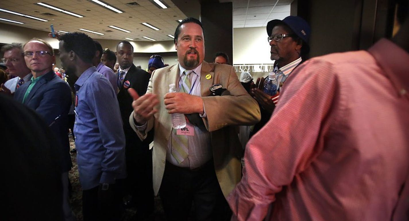 City council member Robert Lilligren left the convention after withdrawing his name for consideration of the DFL endorsement.