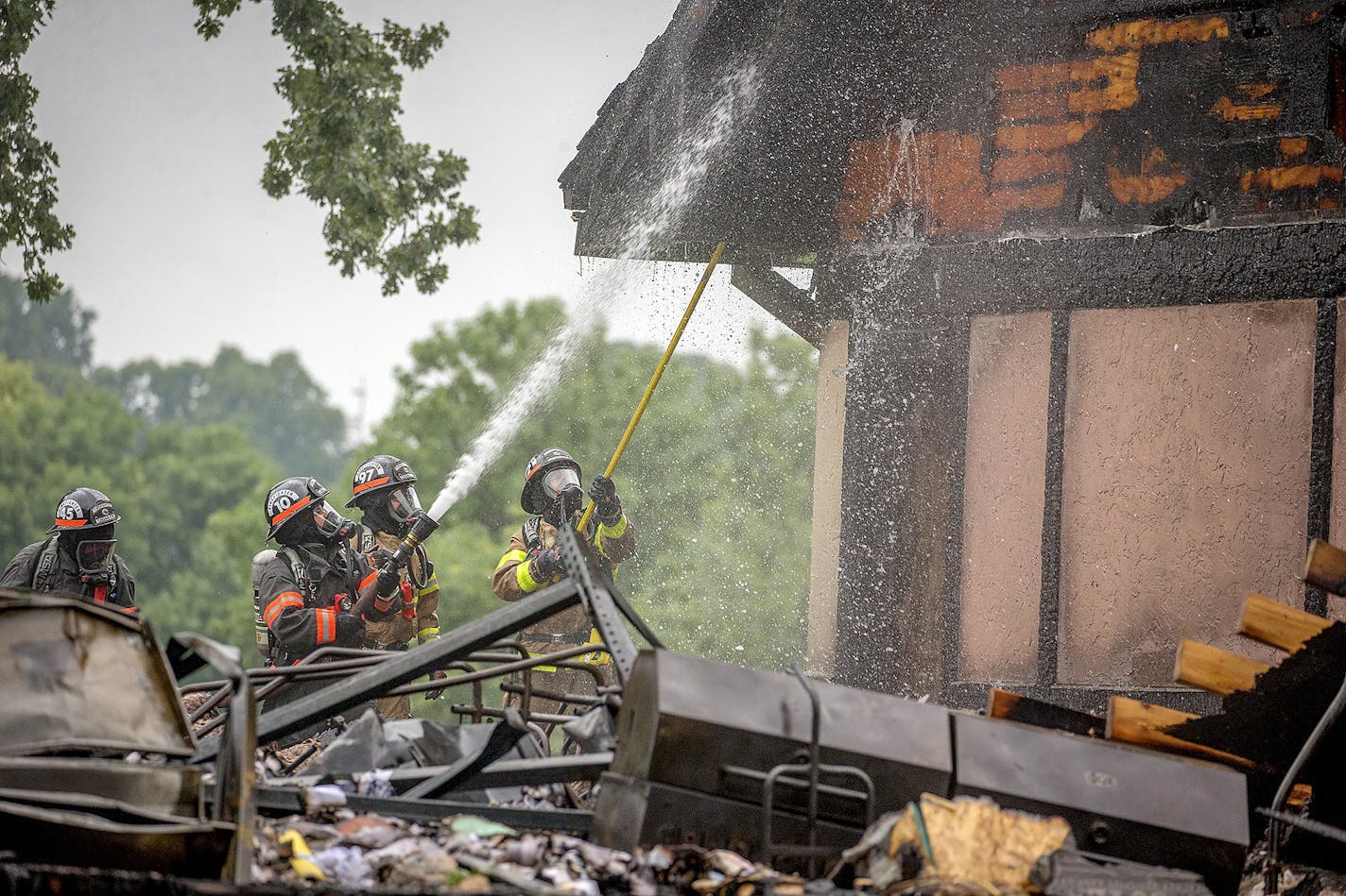 Fire crew from Mendota Heights, Inver Grove Heights, Eagan, and South Metro battled a fire at the Mendakota Country Club that started around 4:30 a.m., Friday, July 13, 2018 in Mendota Heights, MN.