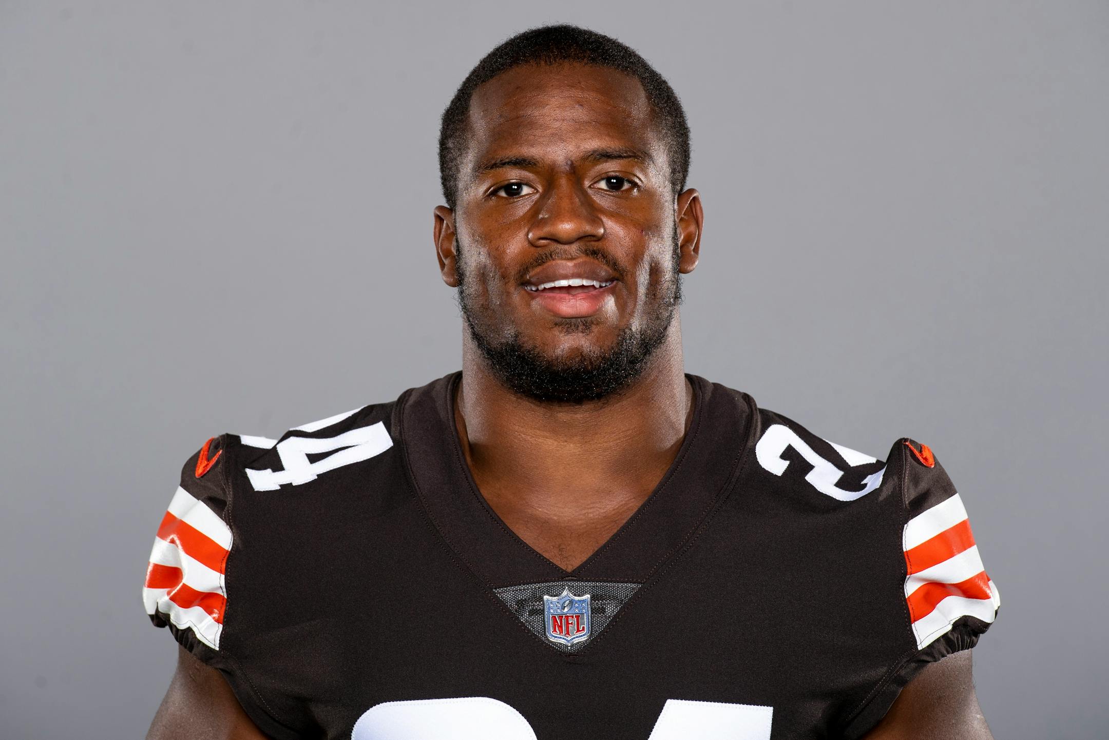 This is a 2020 photo of Nick Chubb of the Cleveland Browns NFL football team. This image reflects the Cleveland Browns active roster as of Saturday, Aug. 1, 2020 when this image was taken. (AP Photo)
