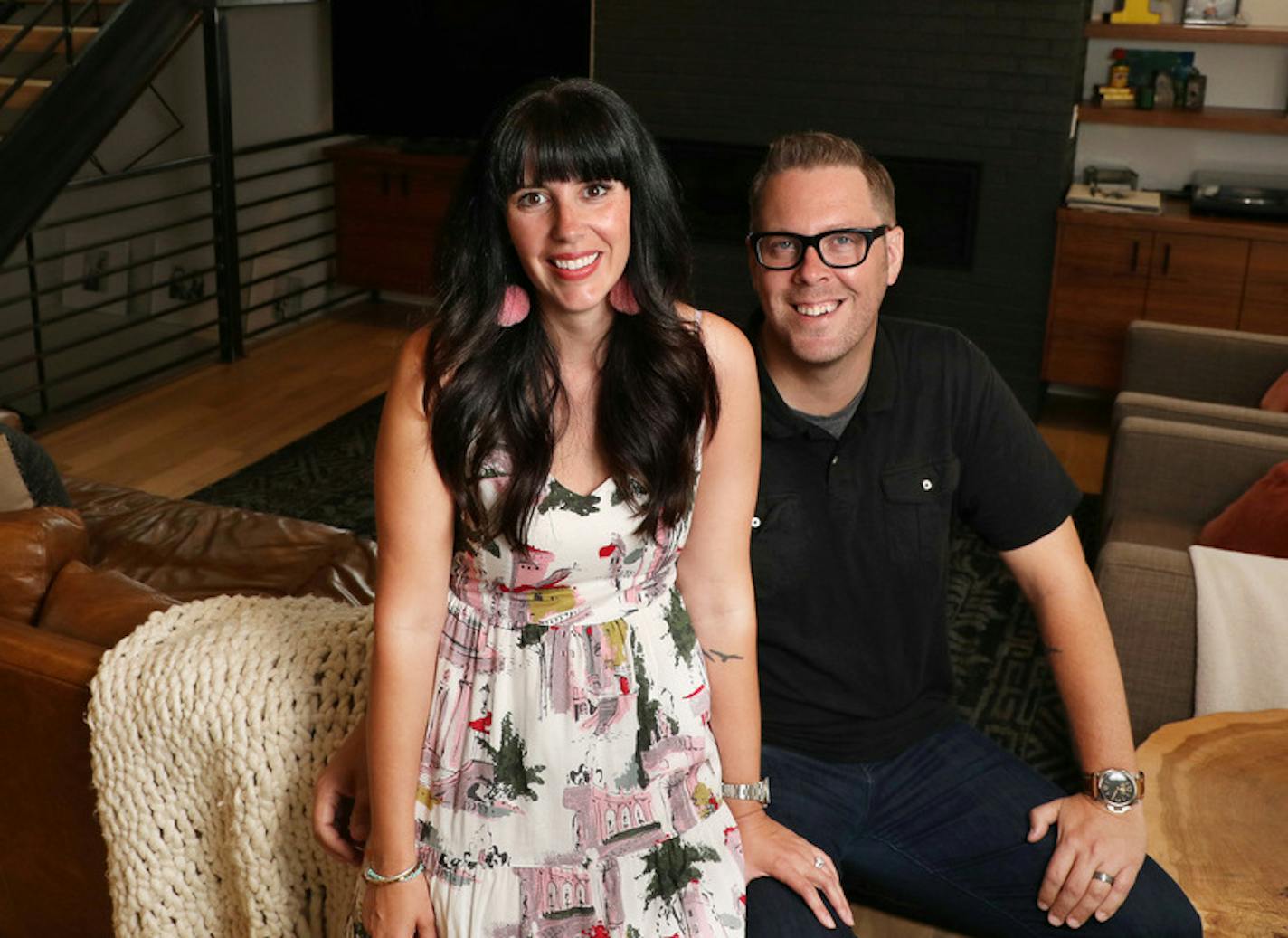 Brad and Heather Fox posed for a portrait at their home. ] ANTHONY SOUFFLE &#x2022; anthony.souffle@startribune.com Brad and Heather Fox, who buy, sell and fix up homes a la Chip and Joanna Gaines, and have shot a pilot for a television show on HGTV that airs July 9, posed for a portrait Friday, June 15, 2018 at their home in Edina, Minn.