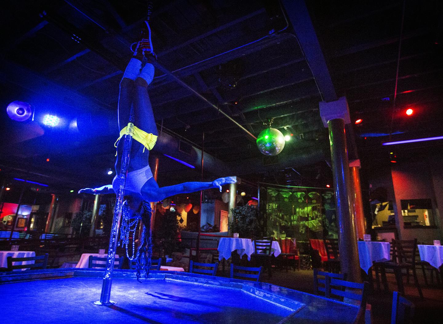 Dancer Buena performed a pole dance during a slow night at Choice Gentlemen&#x2019;s Club in the North Loop of Minneapolis. The Edina native has danced there for 10 years, during which time the changes outside Choice&#x2019;s doors have transformed her workplace. &#x201c;The hipsters are taking over,&#x201d; she said.