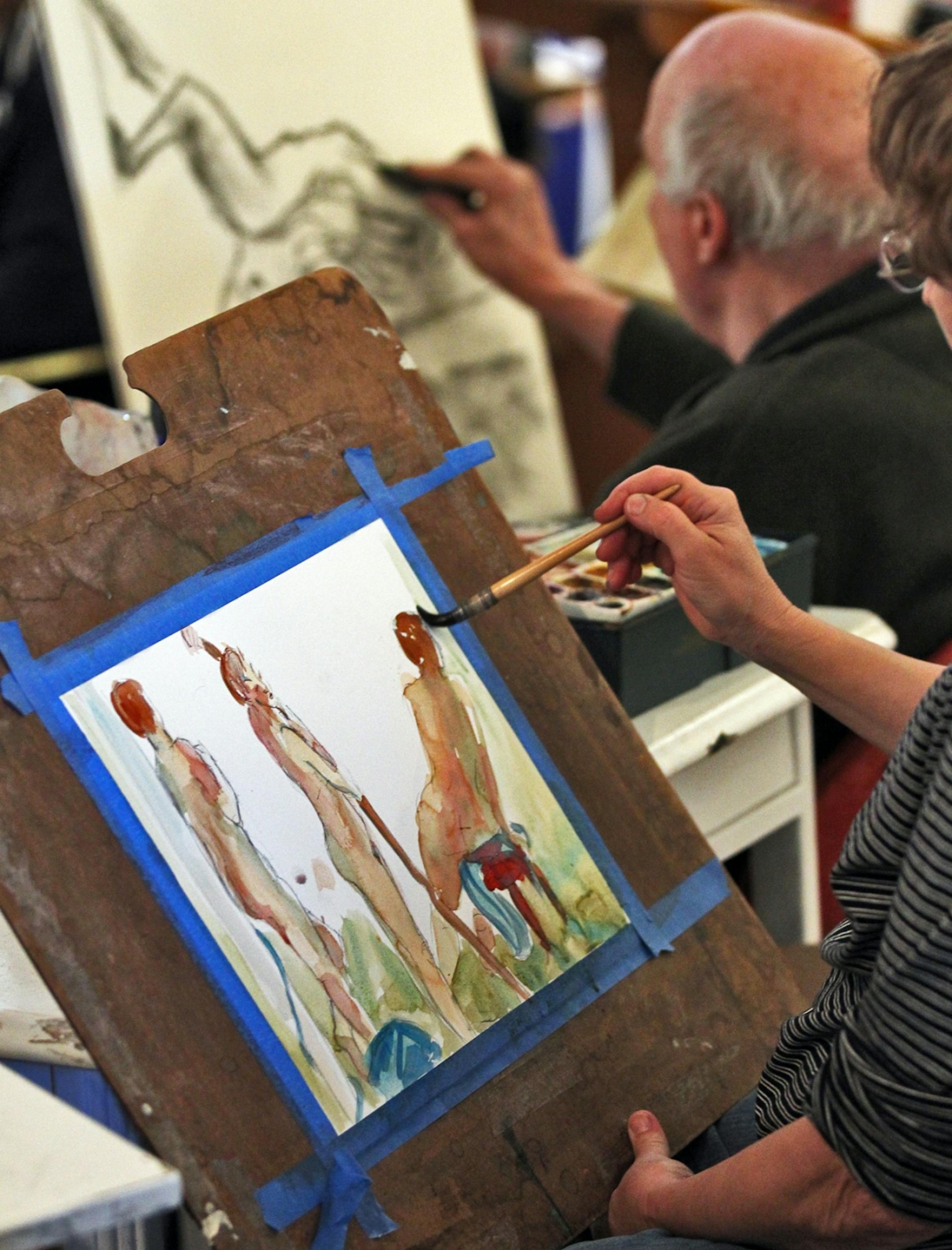 Life drawing class at Florence Hill's Art Studio in northeast Minneapolis. (MARLIN LEVISON/STARTRIBUNE(mlevison@startribune.com