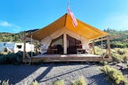 An Airbnb yurt outside Gunnison featured a king bed, electricity and wood stove, overlooking the Blue Mesa Reservoir.