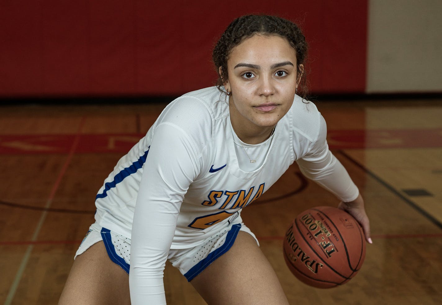 Tessa Johnson of St. Michael-Albertville is Player of the Year on the All-Metro girls basketball team in St. Louis Park, Minn., on {wdat). This is for the girls basketball All-Metro team and Metro Player of the Year. ] RICHARD TSONG-TAATARII • richard.tsong-taatarii @startribune.com