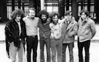 Six of the Chicago Seven defendants appear in 1970. Abbie Hoffman, from left, John Froines, Lee Weiner, Jerry Rubin, Rennie Davis and Tom Hayden were 