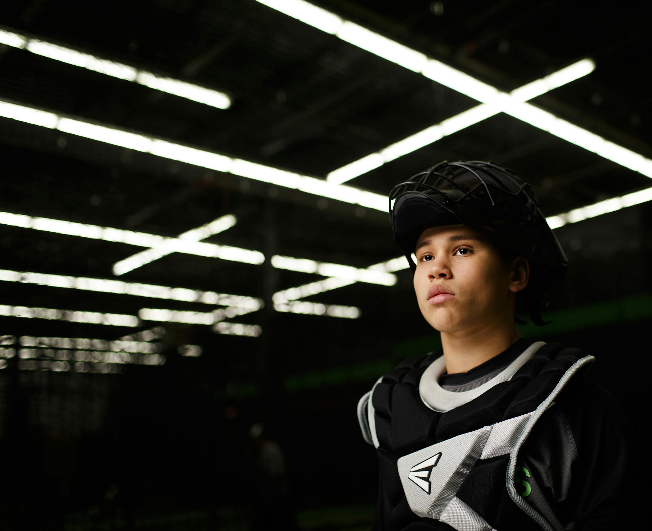 Leo Anderson, 15, poses for portrait at Slammers Training Academy Monday Dec. 3, 2018, in Libertyville, Ill. Last June, Anderson broke his arm near his elbow. Doctors say it was an overuse injury and now he's made changes to avoid it from happening again. (Armando L. Sanchez/Chicago Tribune/TNS)