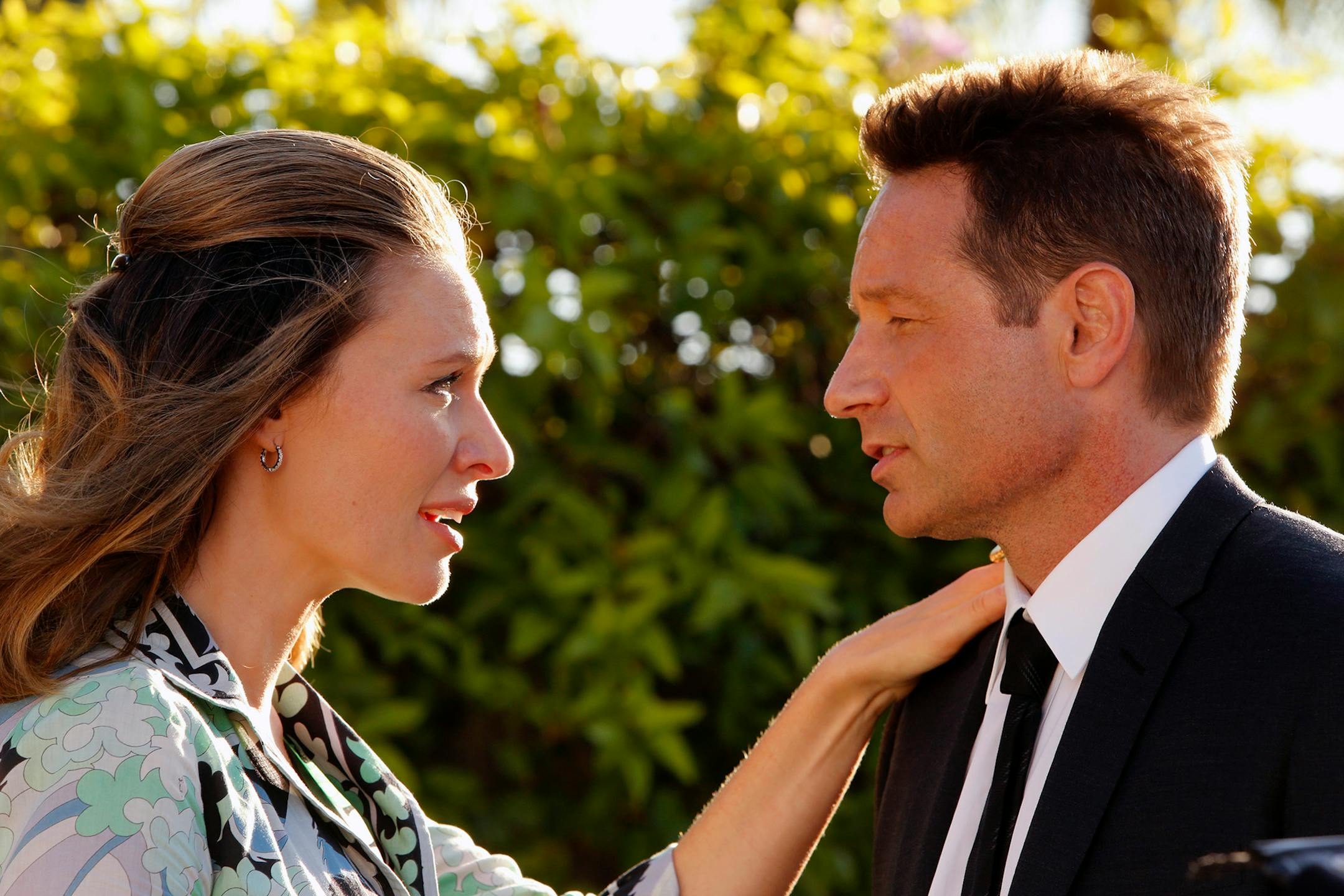 AQUARIUS -- "Everybody's Been Burned" Episode 101 -- Pictured: (l-r) Michaela McManus as Grace Karn, David Duchovny as Sam Hodiak -- (Photo by: Vivian Zink/NBC)