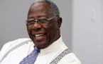 FILE — Baseball legend Hank Aaron in New York on Feb. 23, 2011. Aaron, who faced down racism as he eclipsed Babe Ruth as baseball's home run king, h