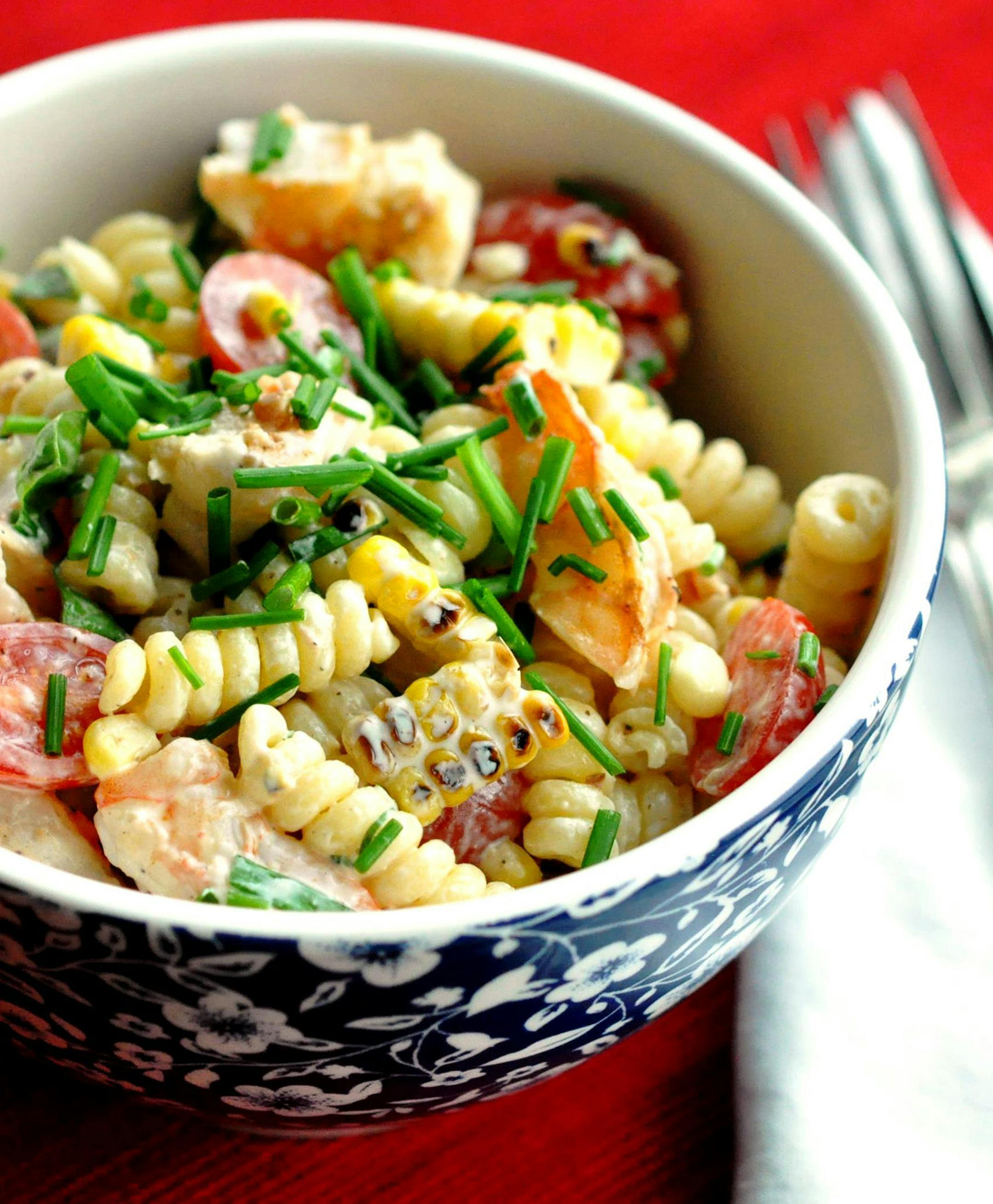 Grilled Shrimp and Corn Pasta Salad