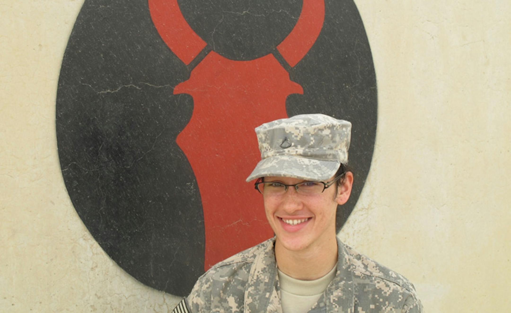 Currently deployed in Kuwait, Pvt. First Class Linsey Williams, of Coon Rapids.