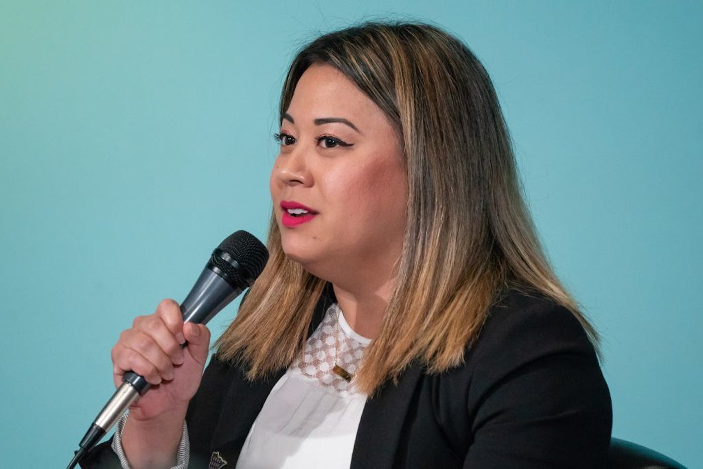 Candidate Mitra Nelson. St Paul Ward 4 candidates Shirley Erstad, Mitra Nelson, and David Martinez participated in a public forum. The debate was sponsored and moderated by Sarah Risser of the League of Women Voters, St. Paul.