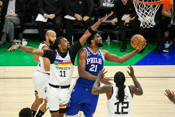 Embiid scores 39, 76ers scorch Wolves as Edwards gets no help
