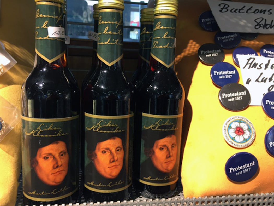 Martin Luther-themed beer was available at a Luther festival in Germany.