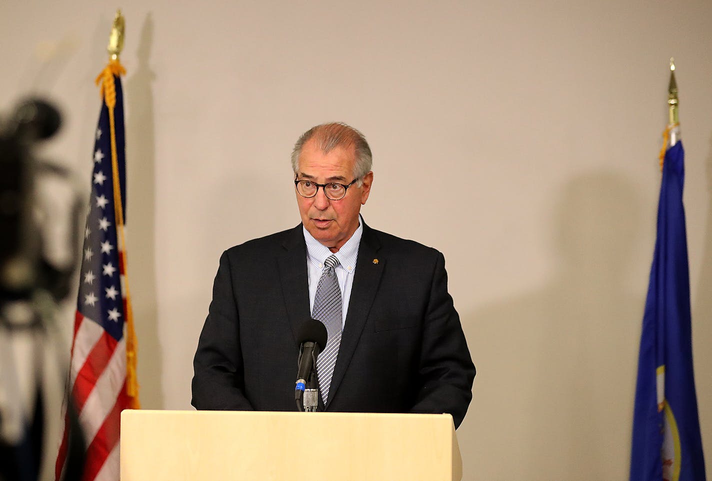 Hennepin County Attorney Mike Freeman announced criminal charges against former Minneapolis police officer Derek Chauvin who killed George Floyd Monday during a press conference at the Ridgedale Library Friday, May 29, 2020, in Minnetonka, MN. Chauvin was charged with third degree murder and manslaughter.] DAVID JOLES • david.joles@startribune.com Latest on the death of George Floyd.