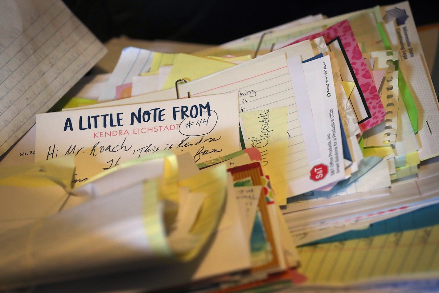 Richard Roach, 79, saves letters he received from previous students in his home office, Tuesday, August 23, 2016 in Mountain Iron, MN. ] (ELIZABETH FLORES/STAR TRIBUNE) ELIZABETH FLORES &#x2022; eflores@startribune.com