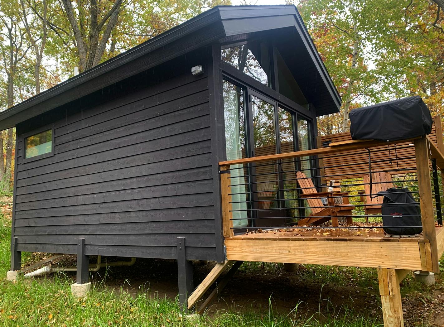 Cuyuna Cove opened in July 2020 in Crosby, featuring five tiny cabins in woods next to Cuyuna State Recreation Area.