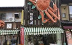 A street in Kinosaki, which is famous for snow crabs, in Japan, Nov. 2018. Our 52 Places columnist tries on traditional robes and footwear; learns to 