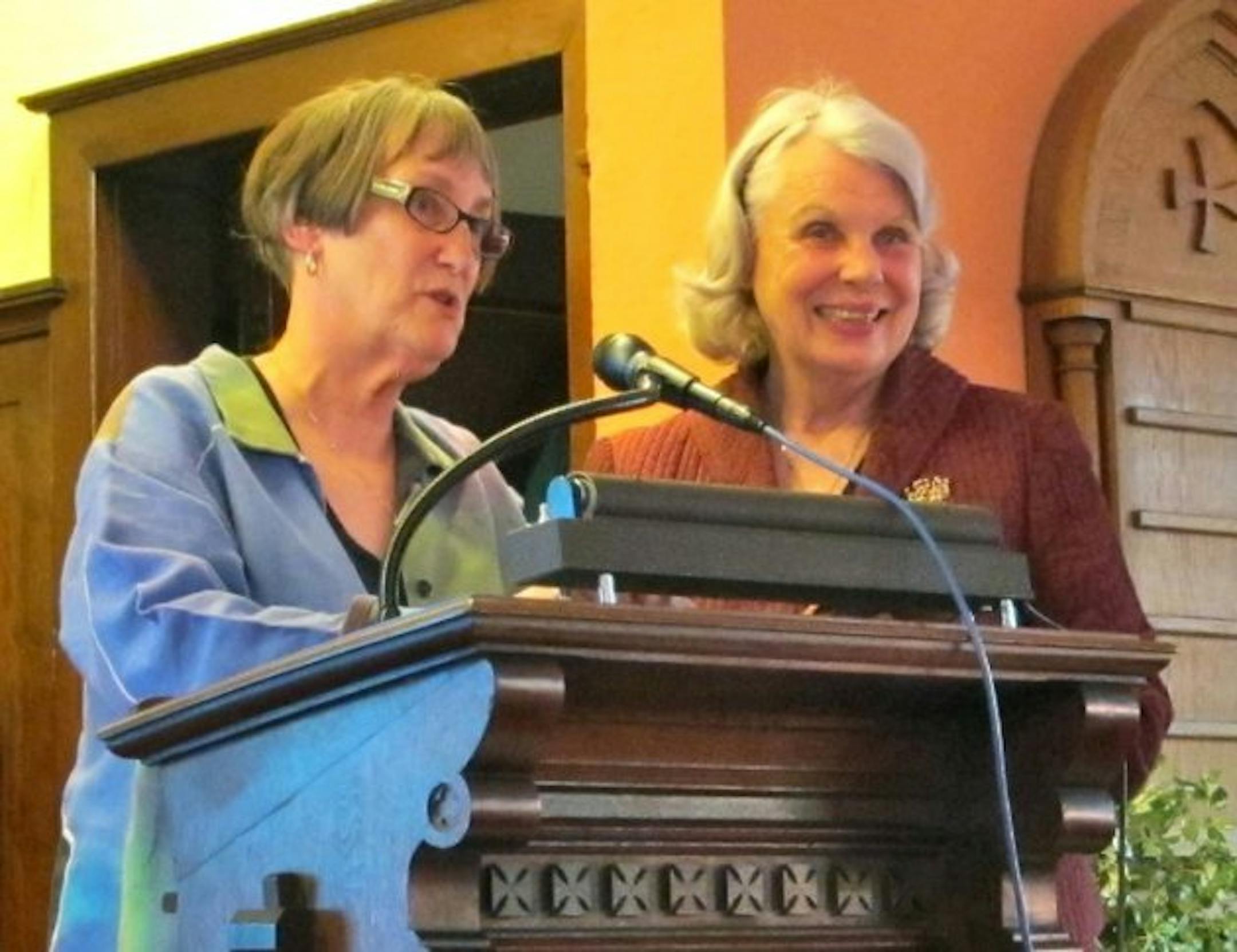 Peg Meier and Coco's daughter, Vicki Ford, at the book launch of Coco's diary last April. Photo by Laurie Hertzel