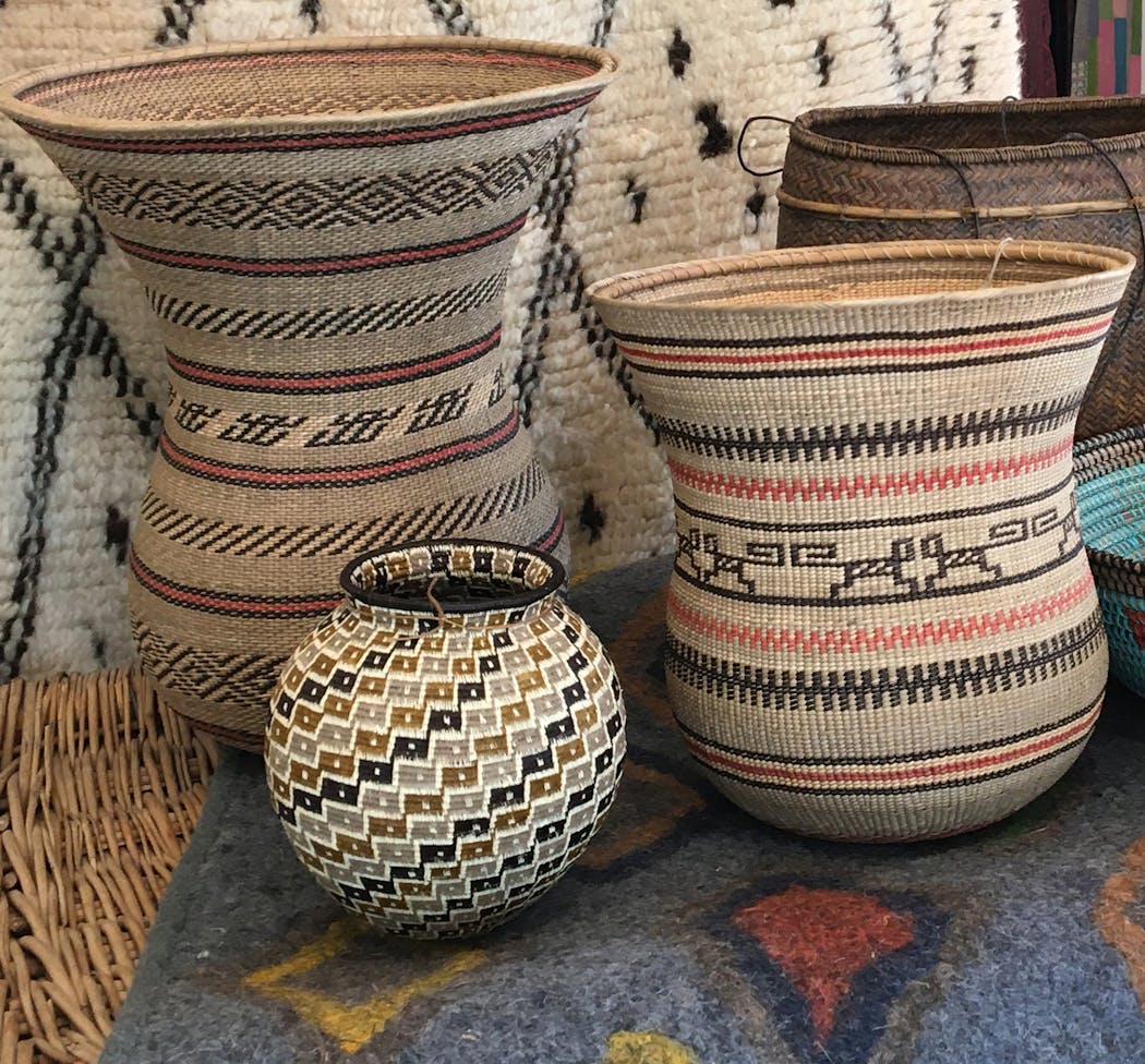 Credit: Steve Nordgaard Baskets from around the world greet visitors to Cultural Cloth.