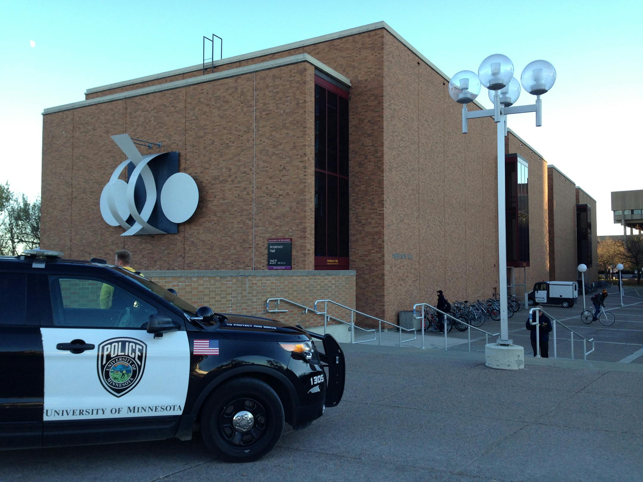 Authorities were searching for a man with a gun at the University of Minnesota's West Bank campus on Monday afternoon. He was reportedly seen at Anderson Hall, pictured.