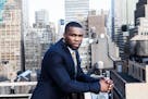 Curtis Jackson, better known as the rapper 50 Cent, on the roof of the G-Unit offices in New York, April 29, 2015. Jackson, the chief of the music lab