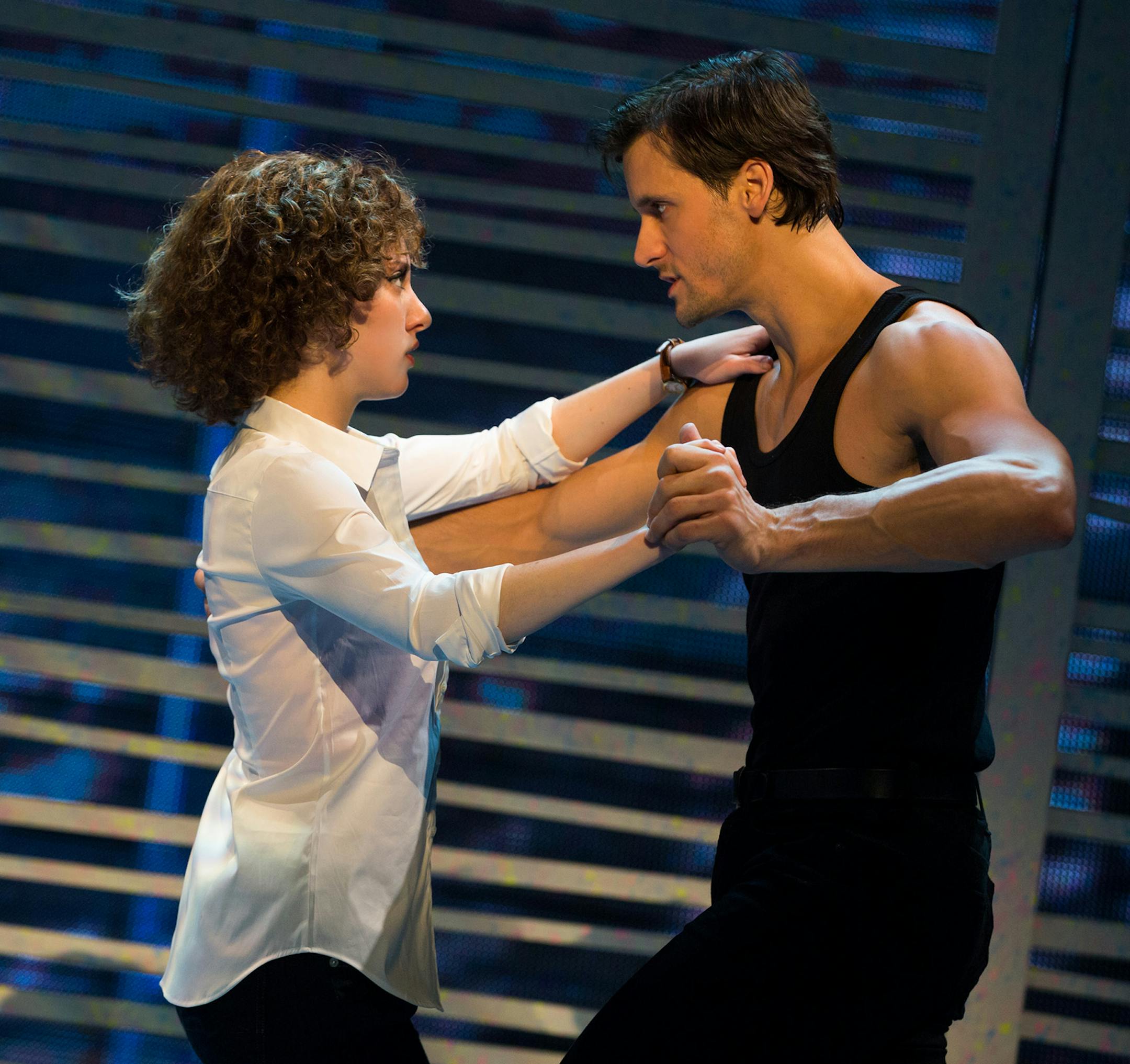 Jillian Mueller (Baby) and Samuel Pergande (Johnny) in the North American tour of DIRTY DANCING. Photo credit: Photo by Matthew Murphy