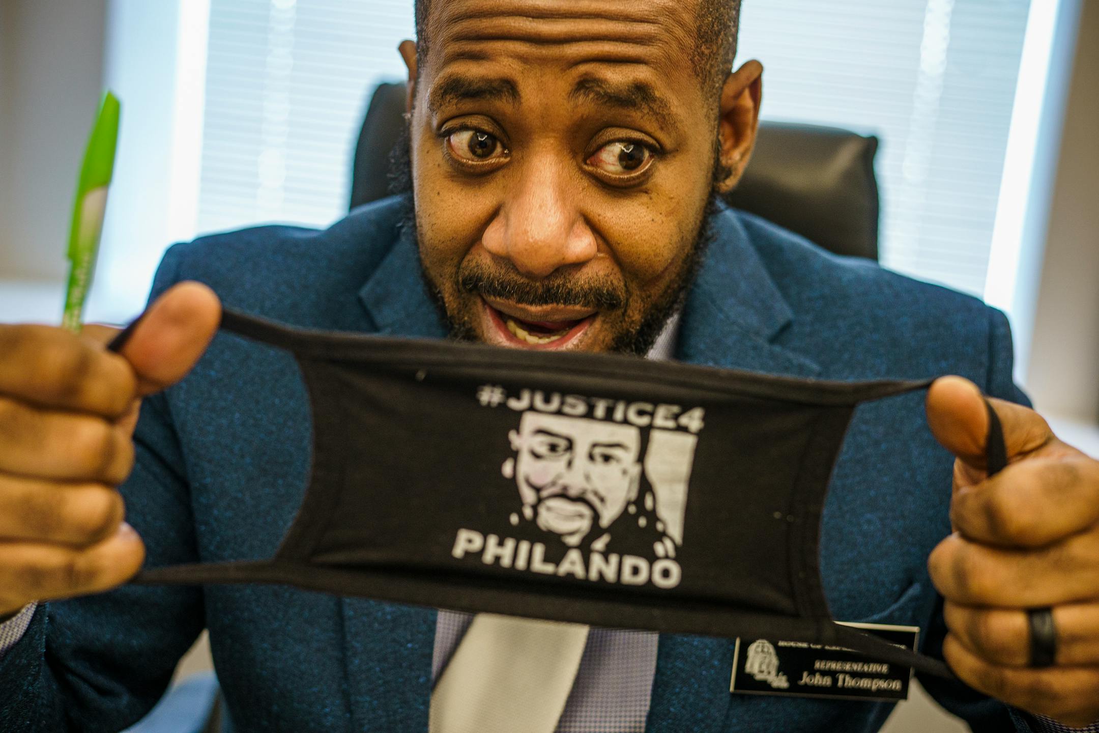 In St. Paul, Minnesota, on on Tuesday, January 5, 2021 on the day he got sworn in, John Thompson became a house representative in District 67A so he could introduce bills like the Philando Castile Omnibus bill to end systemic racism later in the spring.] RICHARD TSONG-TAATARII ¥ richard.tsong-taatarii@startribune.com